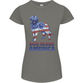 Dog Bless America USA Womens Petite Cut T-Shirt Charcoal