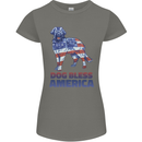 Dog Bless America USA Womens Petite Cut T-Shirt Charcoal