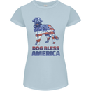 Dog Bless America USA Womens Petite Cut T-Shirt Light Blue
