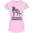 Dog Bless America USA Womens Petite Cut T-Shirt Light Pink