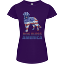 Dog Bless America USA Womens Petite Cut T-Shirt Purple