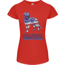 Dog Bless America USA Womens Petite Cut T-Shirt Red