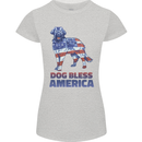 Dog Bless America USA Womens Petite Cut T-Shirt Sports Grey