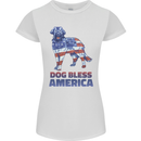 Dog Bless America USA Womens Petite Cut T-Shirt White