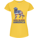 Dog Bless America USA Womens Petite Cut T-Shirt Yellow