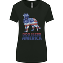 Dog Bless America USA Womens Wider Cut T-Shirt Black