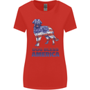 Dog Bless America USA Womens Wider Cut T-Shirt Red