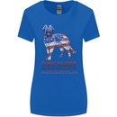 Dog Bless America USA Womens Wider Cut T-Shirt Royal Blue