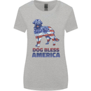 Dog Bless America USA Womens Wider Cut T-Shirt Sports Grey