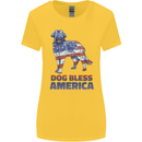 Dog Bless America USA Womens Wider Cut T-Shirt Yellow