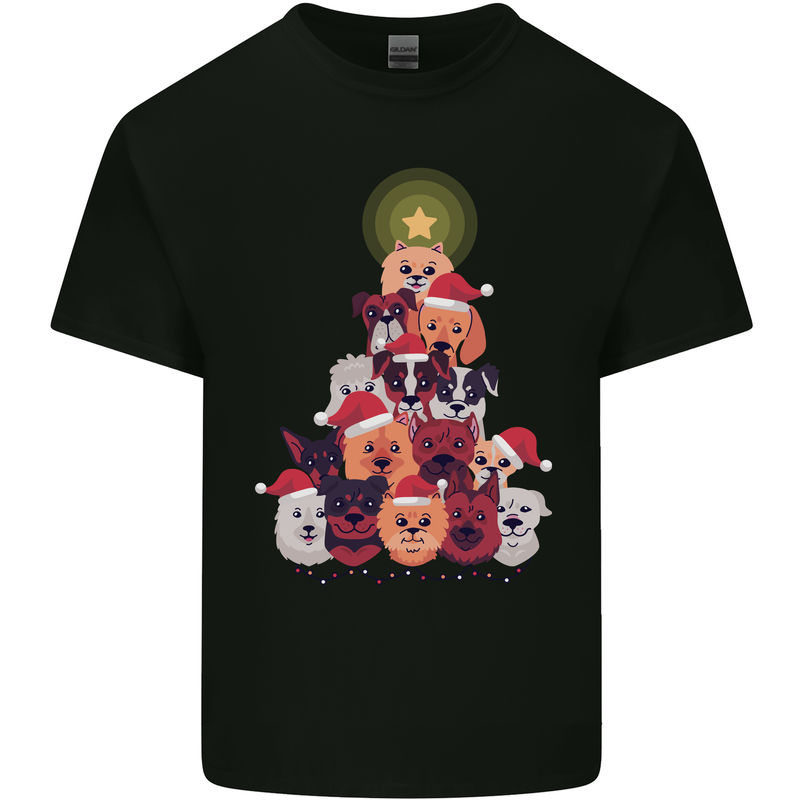 Dog Christmas Tree Xmas Boxer Doberman Kids T-Shirt Childrens Black