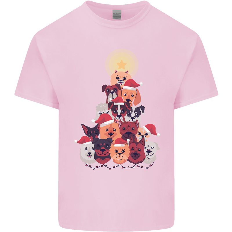 Dog Christmas Tree Xmas Boxer Doberman Kids T-Shirt Childrens Light Pink