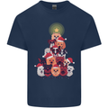 Dog Christmas Tree Xmas Boxer Doberman Kids T-Shirt Childrens Navy Blue