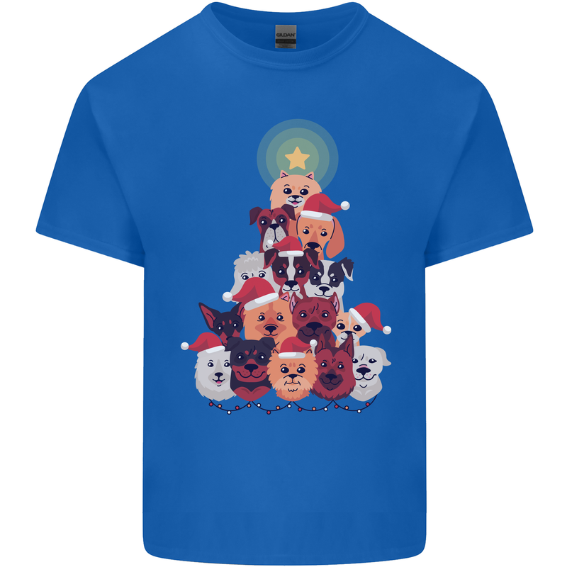 Dog Christmas Tree Xmas Boxer Doberman Kids T-Shirt Childrens Royal Blue