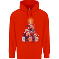 Dog Christmas Tree Xmas Boxer Doberman Mens 80% Cotton Hoodie Bright Red