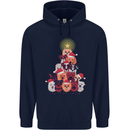 Dog Christmas Tree Xmas Boxer Doberman Mens 80% Cotton Hoodie Navy Blue
