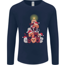 Dog Christmas Tree Xmas Boxer Doberman Mens Long Sleeve T-Shirt Navy Blue