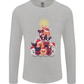 Dog Christmas Tree Xmas Boxer Doberman Mens Long Sleeve T-Shirt Sports Grey