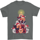Dog Christmas Tree Xmas Boxer Doberman Mens T-Shirt 100% Cotton Charcoal