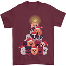 Dog Christmas Tree Xmas Boxer Doberman Mens T-Shirt 100% Cotton Maroon