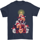 Dog Christmas Tree Xmas Boxer Doberman Mens T-Shirt 100% Cotton Navy Blue
