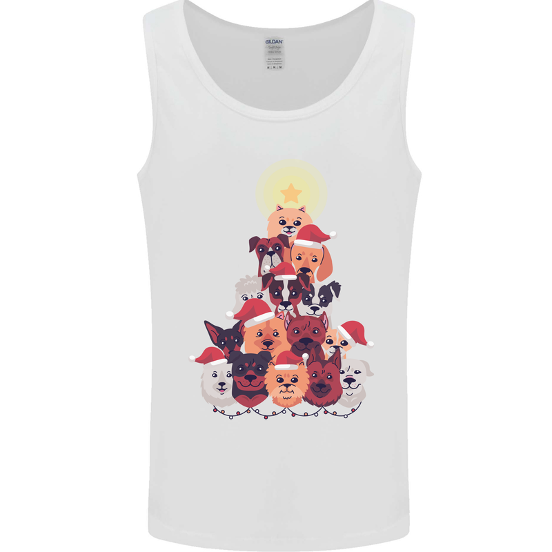 Dog Christmas Tree Xmas Boxer Doberman Mens Vest Tank Top White