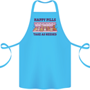 Dog Happy Pills Cotton Apron 100% Organic Turquoise