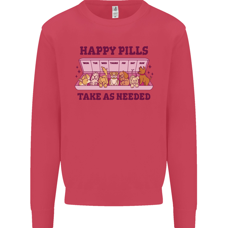 Dog Happy Pills Kids Sweatshirt Jumper Heliconia