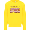 Dog Happy Pills Kids Sweatshirt Jumper Yellow