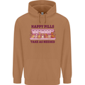 Dog Happy Pills Mens 80% Cotton Hoodie Caramel Latte