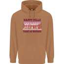 Dog Happy Pills Mens 80% Cotton Hoodie Caramel Latte