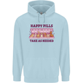 Dog Happy Pills Mens 80% Cotton Hoodie Light Blue