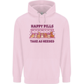 Dog Happy Pills Mens 80% Cotton Hoodie Light Pink