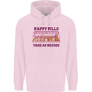 Dog Happy Pills Mens 80% Cotton Hoodie Light Pink