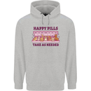 Dog Happy Pills Mens 80% Cotton Hoodie Sports Grey