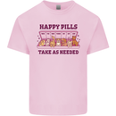 Dog Happy Pills Mens Cotton T-Shirt Tee Top Light Pink