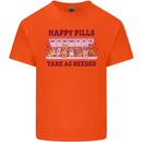 Dog Happy Pills Mens Cotton T-Shirt Tee Top Orange