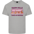 Dog Happy Pills Mens Cotton T-Shirt Tee Top Sports Grey