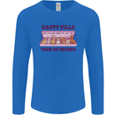 Dog Happy Pills Mens Long Sleeve T-Shirt Royal Blue