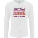 Dog Happy Pills Mens Long Sleeve T-Shirt White
