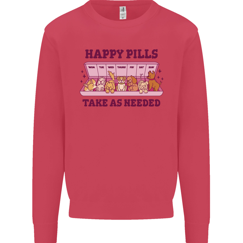 Dog Happy Pills Mens Sweatshirt Jumper Heliconia