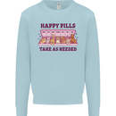 Dog Happy Pills Mens Sweatshirt Jumper Light Blue