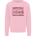 Dog Happy Pills Mens Sweatshirt Jumper Light Pink