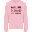 Dog Happy Pills Mens Sweatshirt Jumper Light Pink