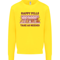 Dog Happy Pills Mens Sweatshirt Jumper Yellow