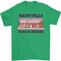 Dog Happy Pills Mens T-Shirt 100% Cotton Irish Green