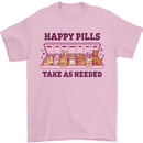 Dog Happy Pills Mens T-Shirt 100% Cotton Light Pink