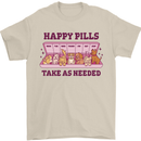 Dog Happy Pills Mens T-Shirt 100% Cotton Sand