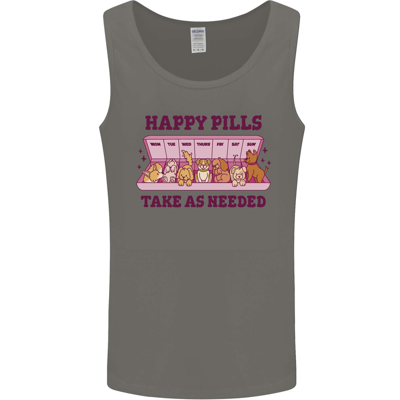 Dog Happy Pills Mens Vest Tank Top Charcoal