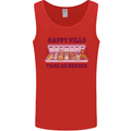 Dog Happy Pills Mens Vest Tank Top Red